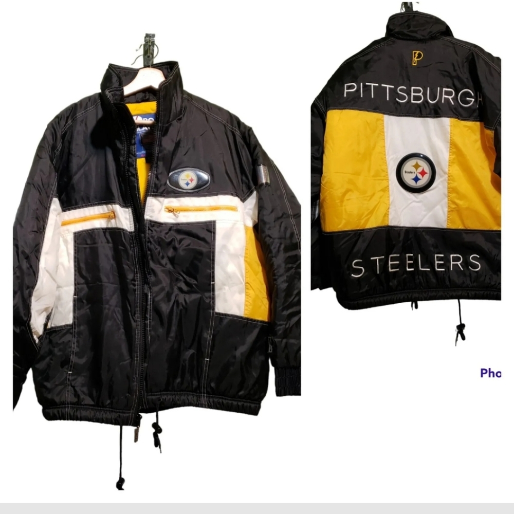 0803 Vintage NFL 90' Pittsburgh Steelers Pro Player Winter puffer jacket
